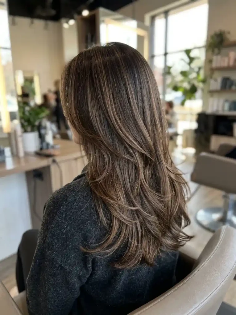 Mocha Balayage with Feathered Layers