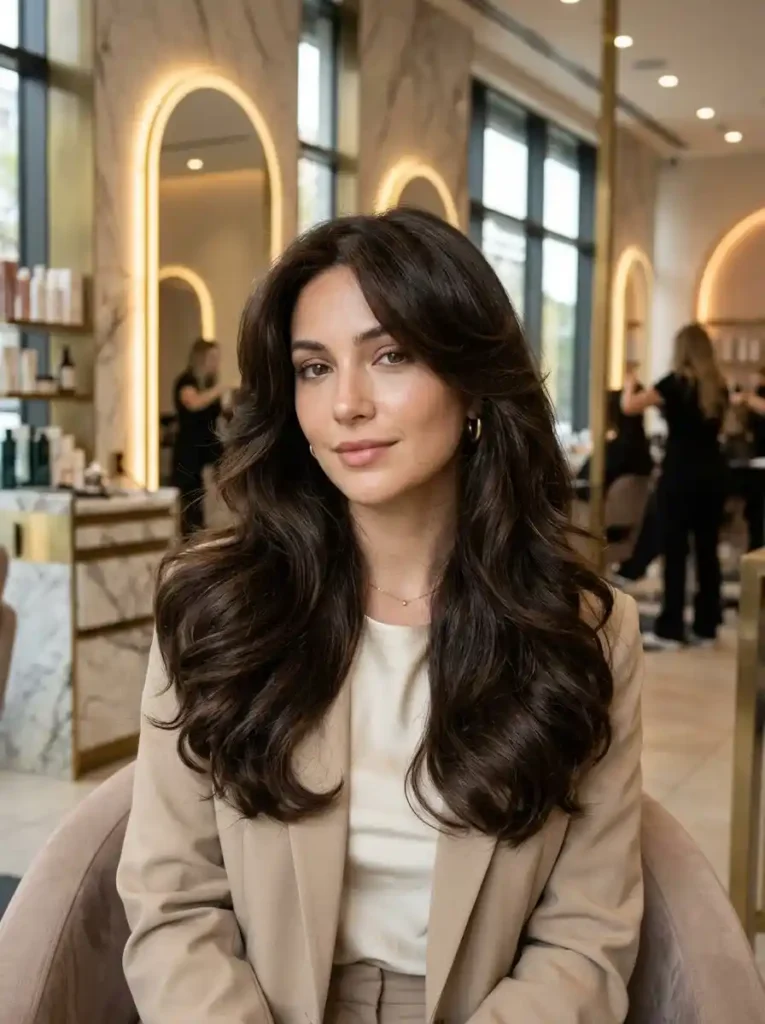  Long Layered Hair with Swoopy Front Pieces