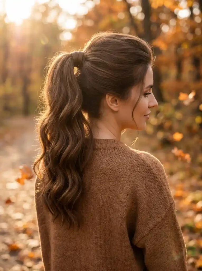 High Ponytail with Soft Waves