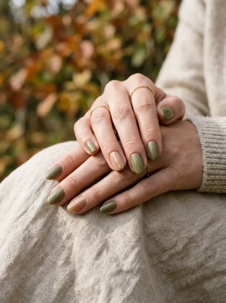 Olive Green Nails