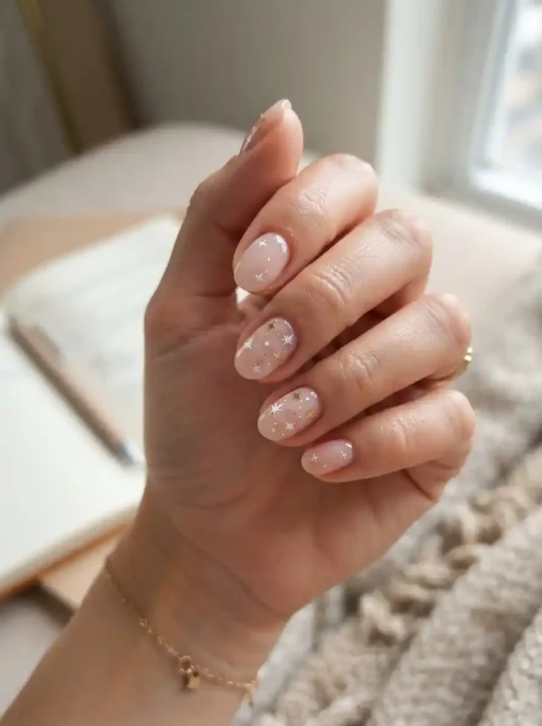 Tiny-Star-Accent-Nails