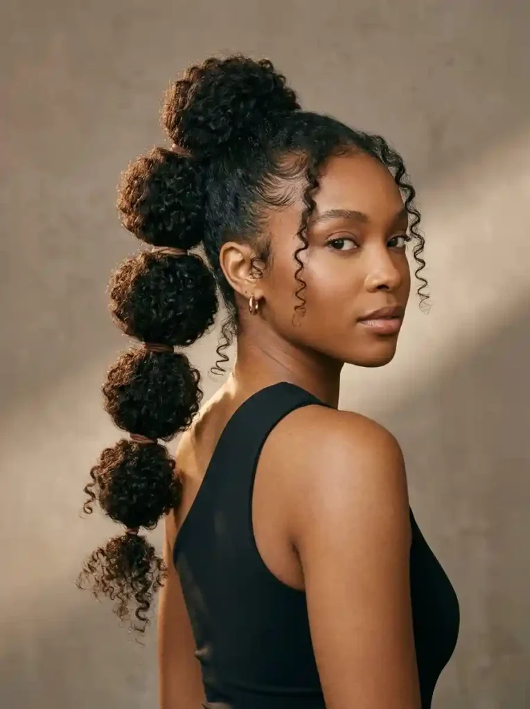 Bubble Curly Ponytail