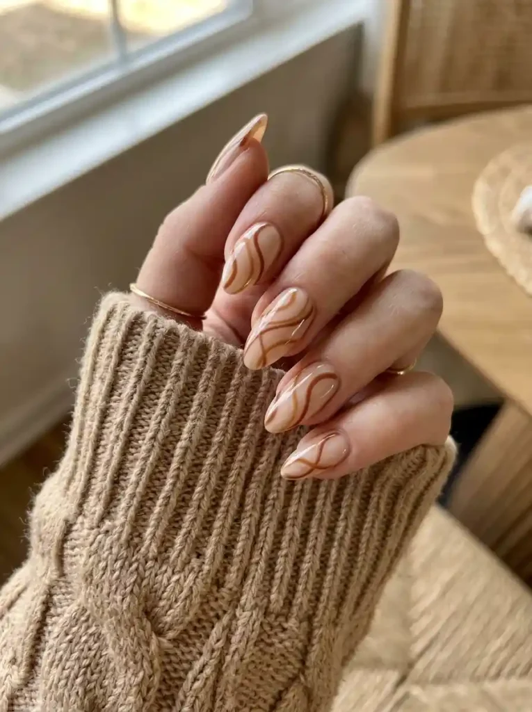 Cinnamon Swirl Almond Nails