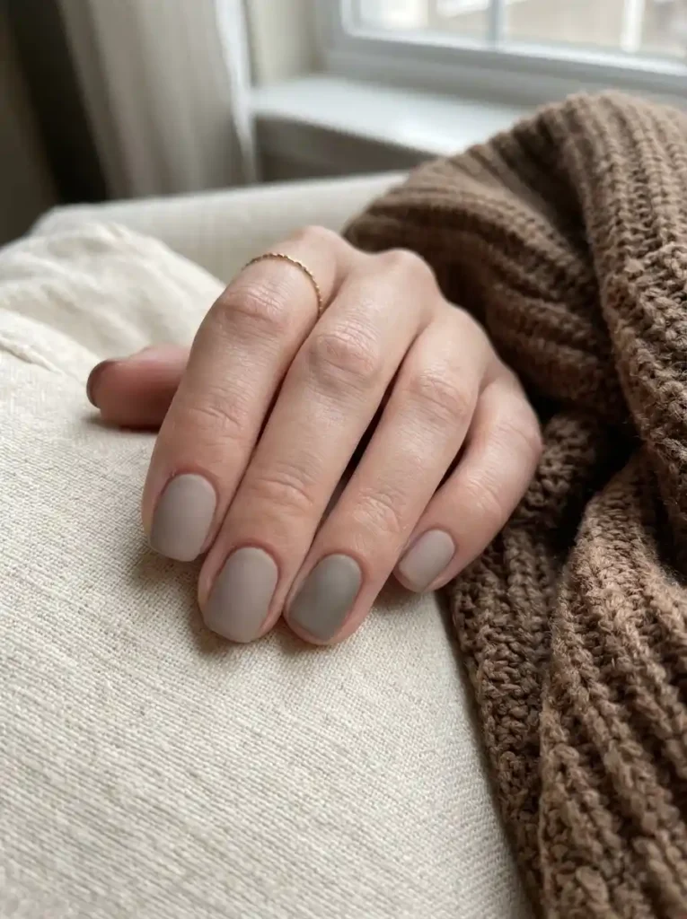  Matte Taupe Nails