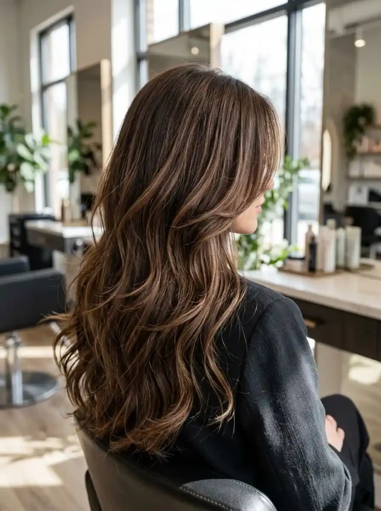 Mocha Balayage with Long Layers