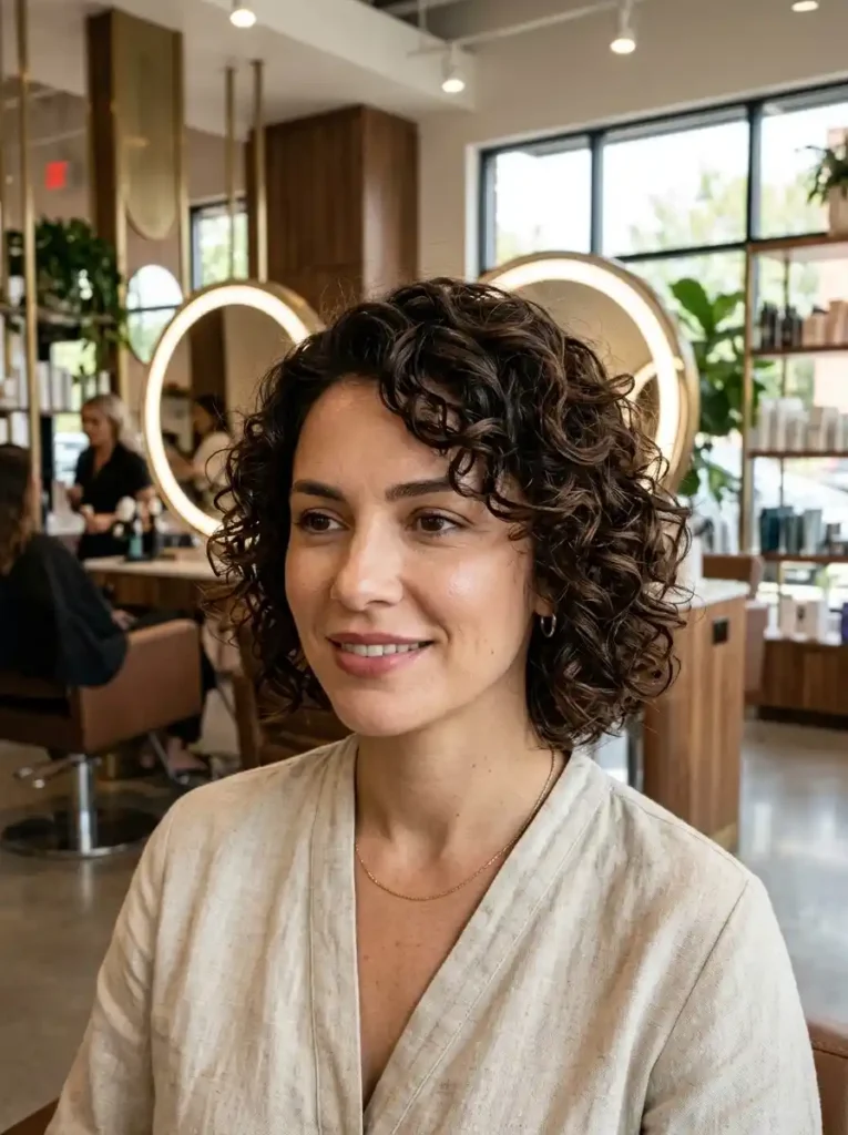 Short Curly Layered Cut