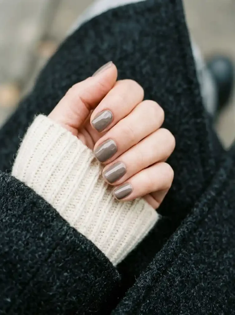 Taupe Minimalist Nails